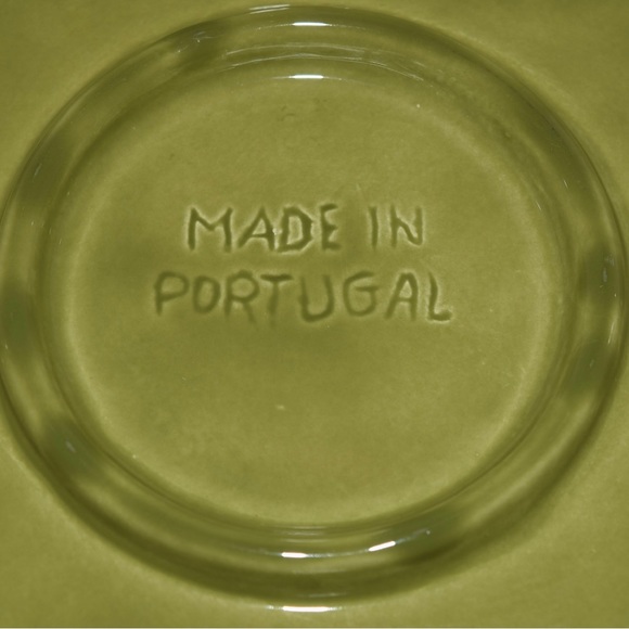 4 BARRARTE Portuguese Ceramic Plate Rustic Green Platters Plates Olive Leaves - Picture 2 of 6